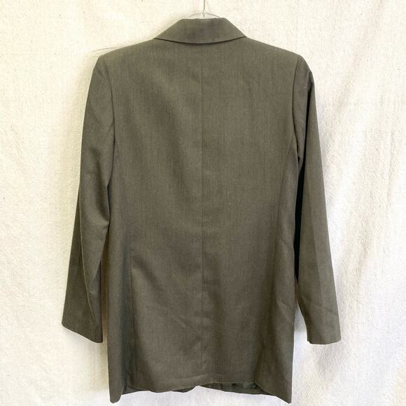 Vintage 90s Stephanie Andrews brown longline 3 button boyfriend blazer size 4 - Picture 6 of 13